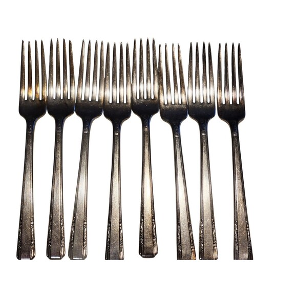 Entire Set 1948 Wallace Harmony House Quad Silver Plate Flatware Sears Signed - Picture 3 of 13